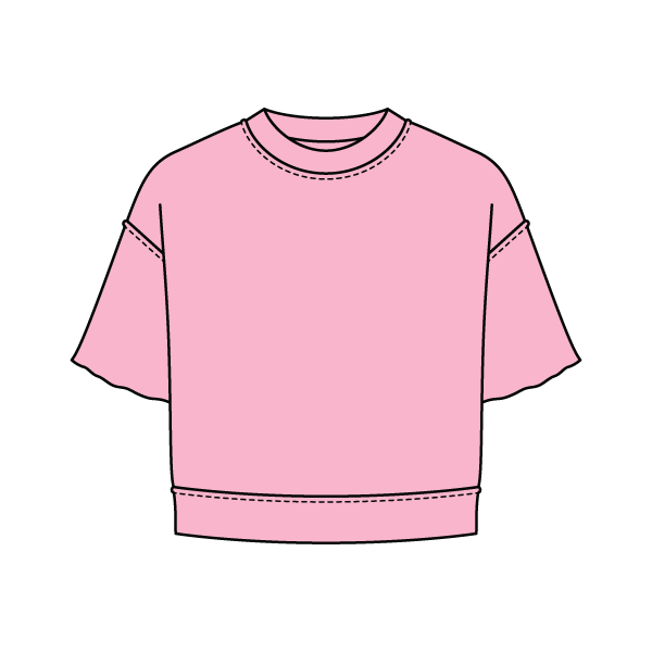 Women's Short Sleeve Reverse French Terry Crop Tee