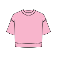 Women's Short Sleeve Reverse French Terry Crop Tee