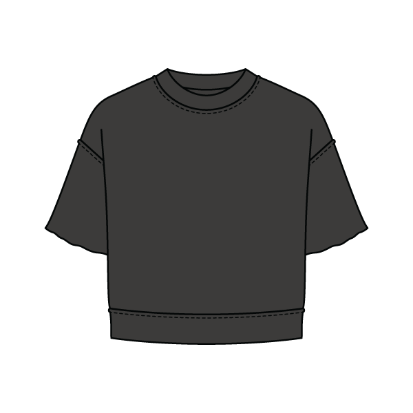 Women's Short Sleeve Reverse French Terry Crop Tee