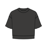 Women's Short Sleeve Reverse French Terry Crop Tee