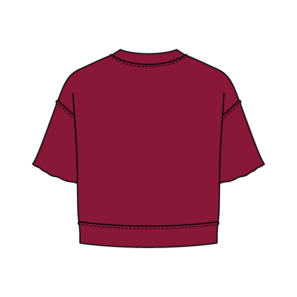 Women's Short Sleeve Reverse French Terry Crop Tee