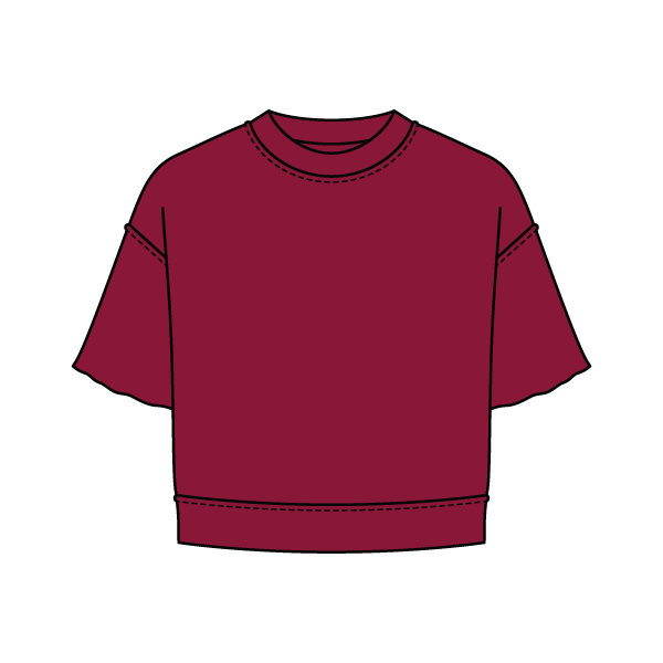 Women's Short Sleeve Reverse French Terry Crop Tee