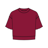 Women's Short Sleeve Reverse French Terry Crop Tee