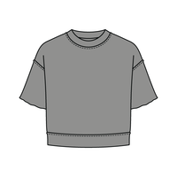 Women's Short Sleeve Reverse French Terry Crop Tee