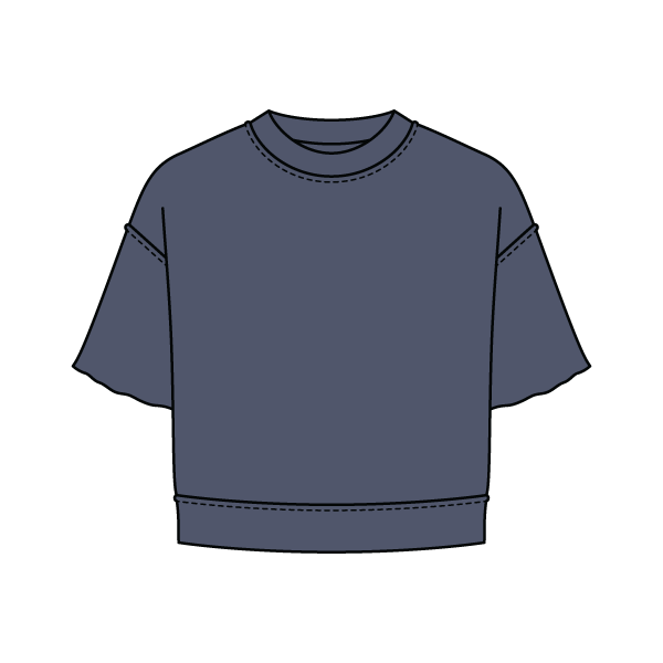 Women's Short Sleeve Reverse French Terry Crop Tee