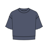 Women's Short Sleeve Reverse French Terry Crop Tee