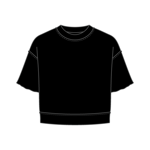 Women's Short Sleeve Reverse French Terry Crop Tee