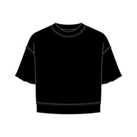 Women's Short Sleeve Reverse French Terry Crop Tee