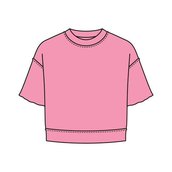 Women's Short Sleeve Reverse French Terry Crop Tee