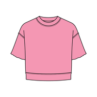 Women's Short Sleeve Reverse French Terry Crop Tee