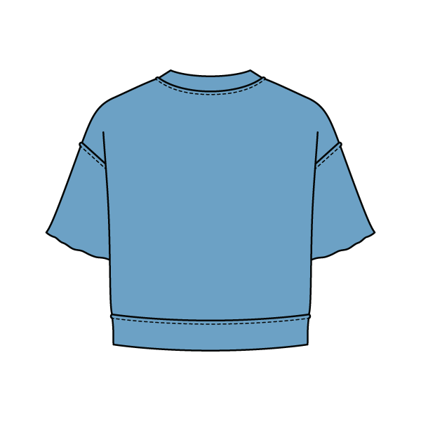 Women's Short Sleeve Reverse French Terry Crop Tee