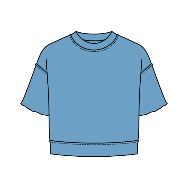 Women's Short Sleeve Reverse French Terry Crop Tee