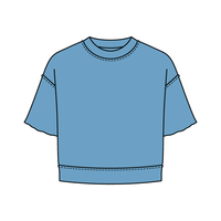 Women's Short Sleeve Reverse French Terry Crop Tee
