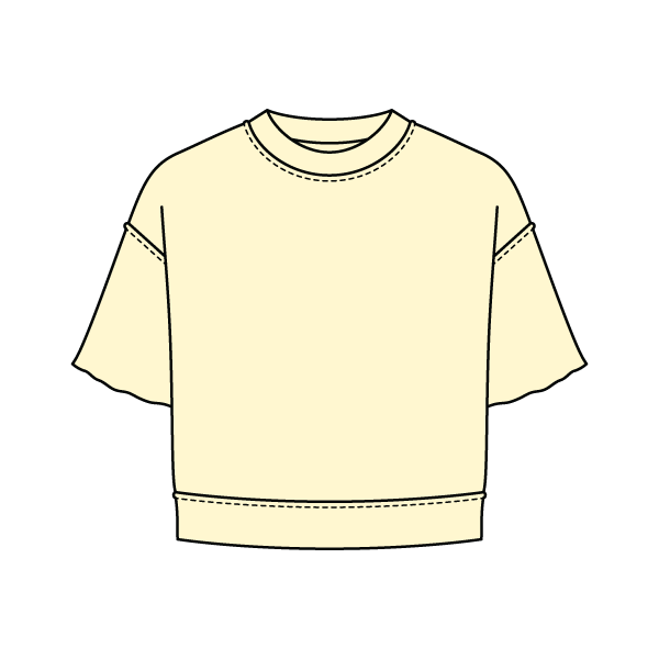 Women's Short Sleeve Reverse French Terry Crop Tee