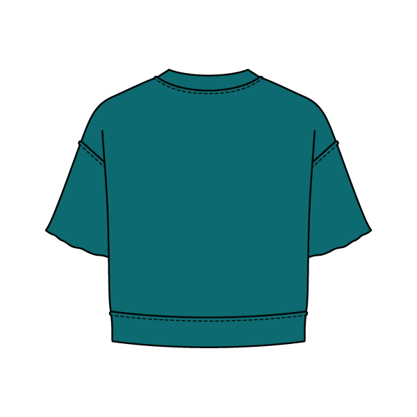 Women's Short Sleeve Reverse French Terry Crop Tee