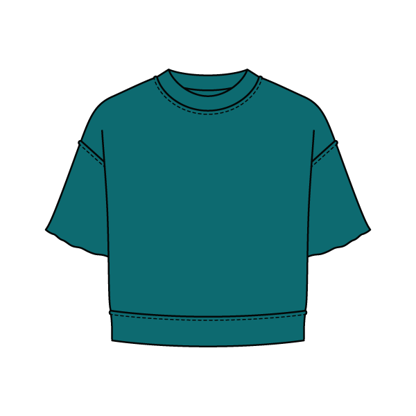 Women's Short Sleeve Reverse French Terry Crop Tee