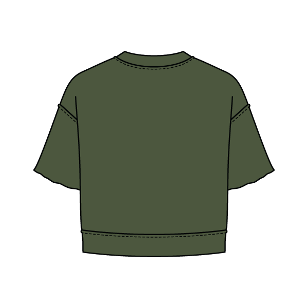 Women's Short Sleeve Reverse French Terry Crop Tee