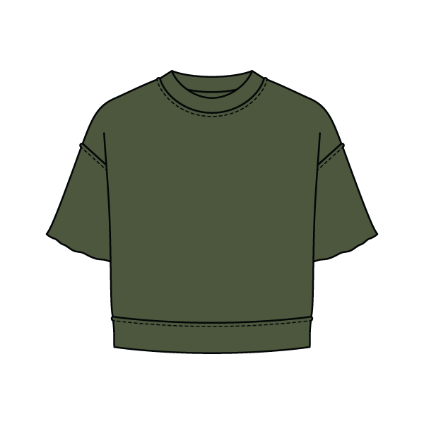 Women's Short Sleeve Reverse French Terry Crop Tee