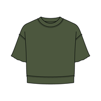 Women's Short Sleeve Reverse French Terry Crop Tee