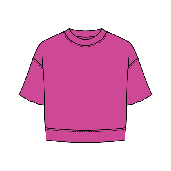 Women's Short Sleeve Reverse French Terry Crop Tee