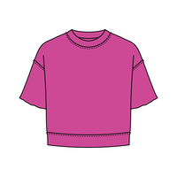 Women's Short Sleeve Reverse French Terry Crop Tee