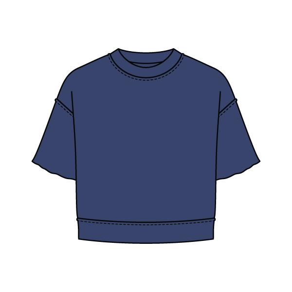 Women's Short Sleeve Reverse French Terry Crop Tee