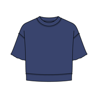 Women's Short Sleeve Reverse French Terry Crop Tee