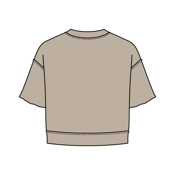 Women's Short Sleeve Reverse French Terry Crop Tee