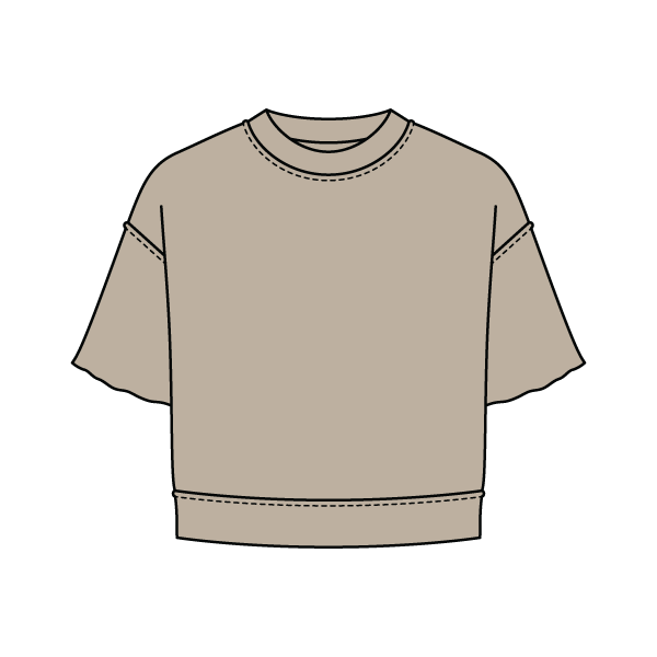 Women's Short Sleeve Reverse French Terry Crop Tee