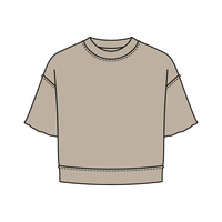 Women's Short Sleeve Reverse French Terry Crop Tee