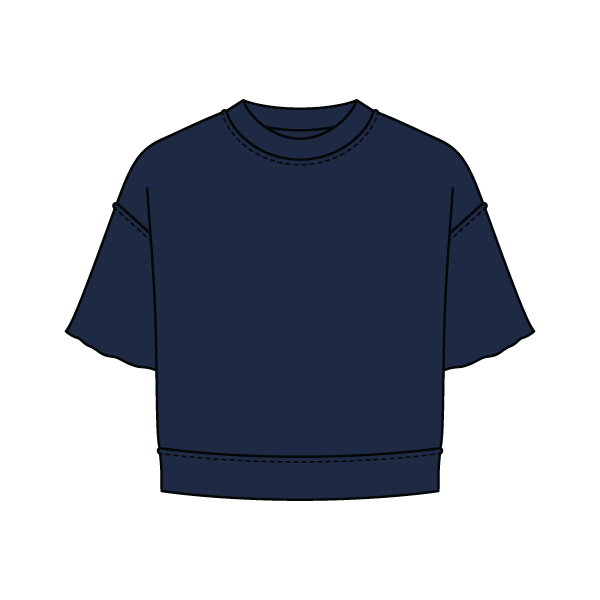 Women's Short Sleeve Reverse French Terry Crop Tee
