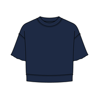 Women's Short Sleeve Reverse French Terry Crop Tee