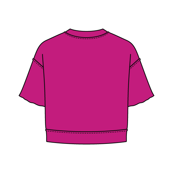 Women's Short Sleeve Reverse French Terry Crop Tee