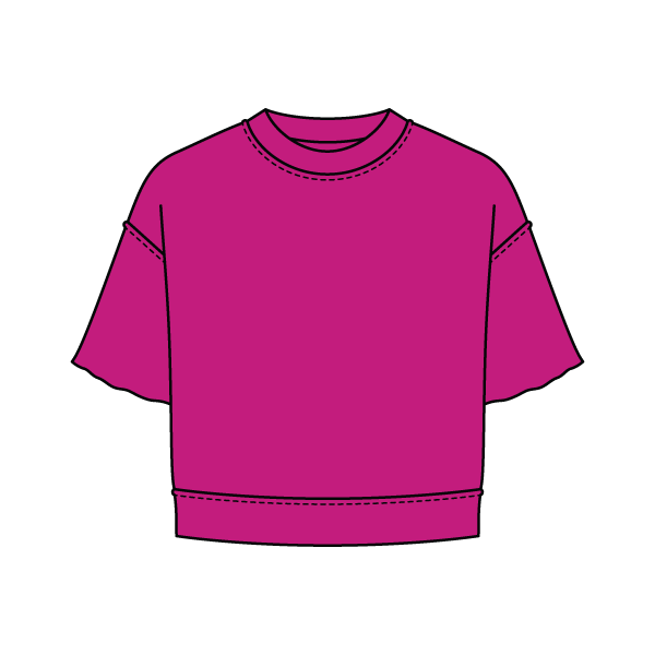 Women's Short Sleeve Reverse French Terry Crop Tee