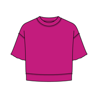 Women's Short Sleeve Reverse French Terry Crop Tee