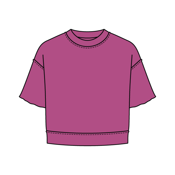 Women's Short Sleeve Reverse French Terry Crop Tee