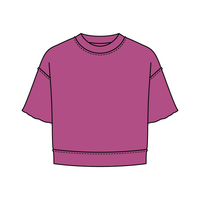 Women's Short Sleeve Reverse French Terry Crop Tee