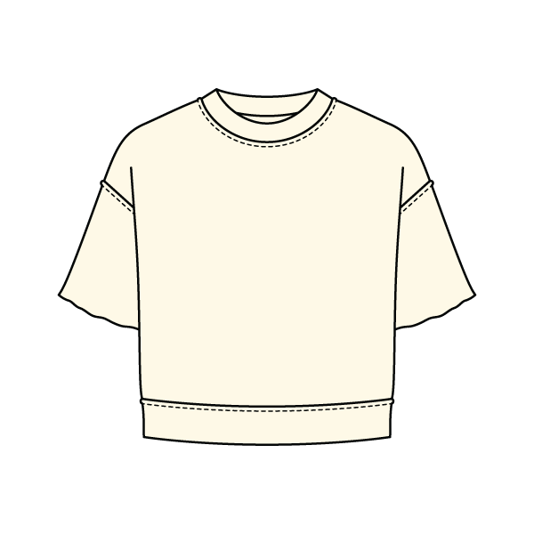 Women's Short Sleeve Reverse French Terry Crop Tee