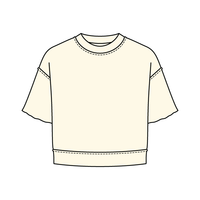 Women's Short Sleeve Reverse French Terry Crop Tee