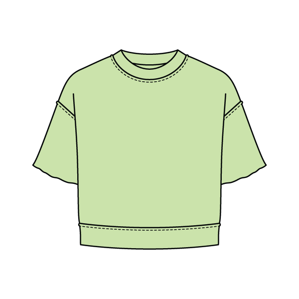 Women's Short Sleeve Reverse French Terry Crop Tee