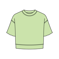 Women's Short Sleeve Reverse French Terry Crop Tee