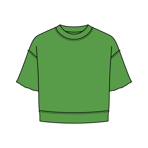 Women's Short Sleeve Reverse French Terry Crop Tee