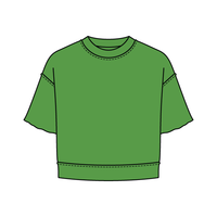 Women's Short Sleeve Reverse French Terry Crop Tee