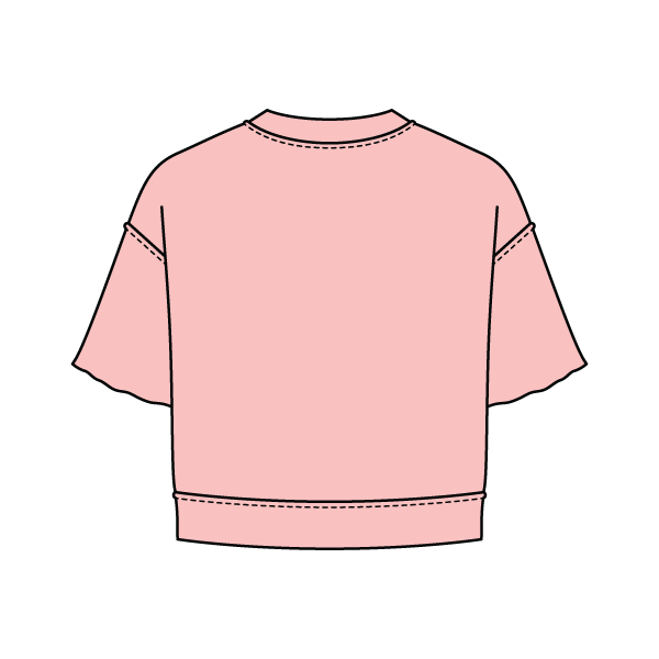 Women's Short Sleeve Reverse French Terry Crop Tee