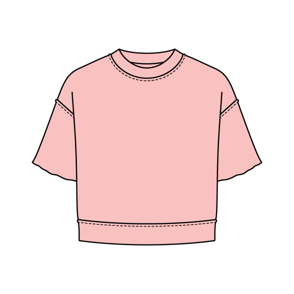 Women's Short Sleeve Reverse French Terry Crop Tee