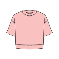 Women's Short Sleeve Reverse French Terry Crop Tee