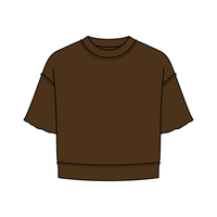 Women's Short Sleeve Reverse French Terry Crop Tee