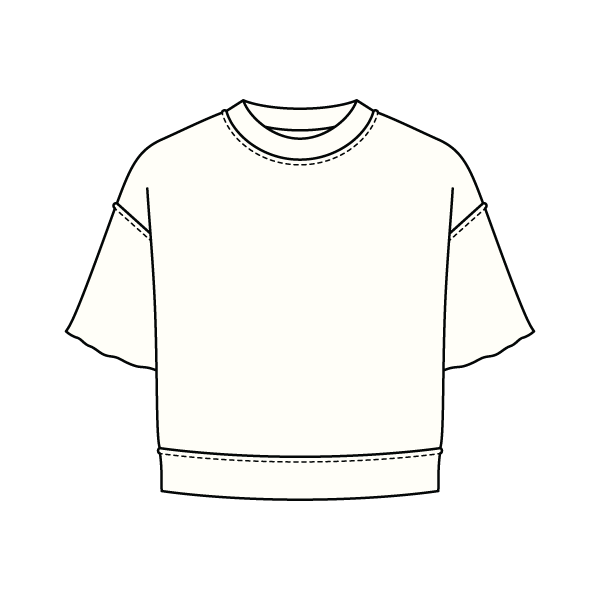 Women's Short Sleeve Reverse French Terry Crop Tee