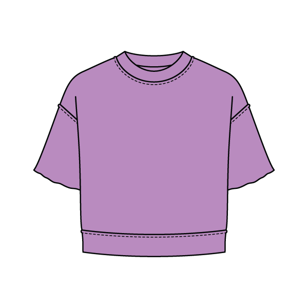 Women's Short Sleeve Reverse French Terry Crop Tee