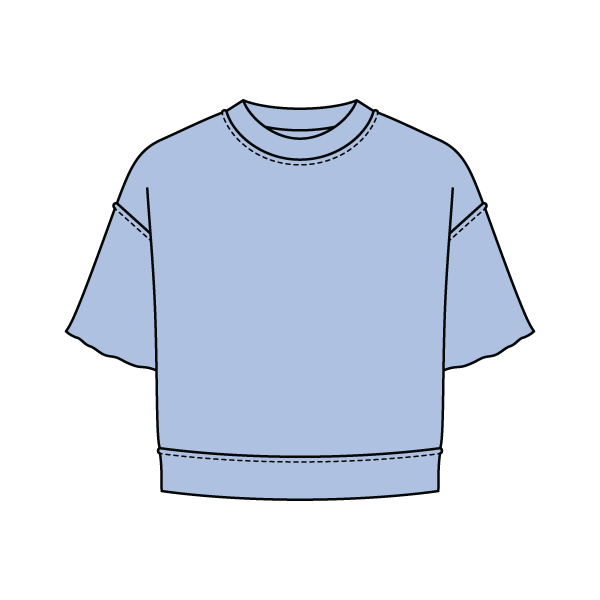 Women's Short Sleeve Reverse French Terry Crop Tee